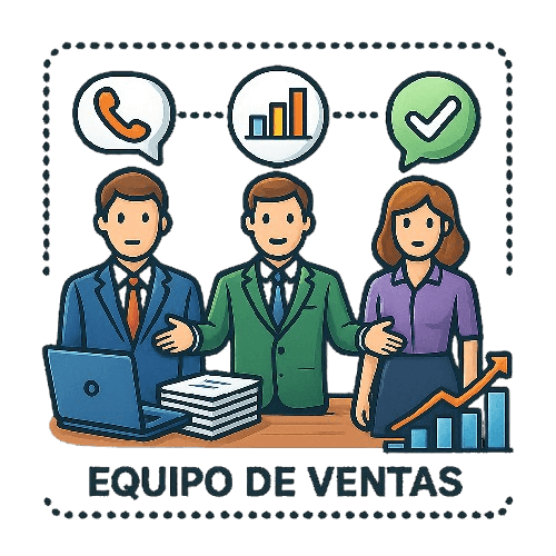 Icono de equipo de ventas